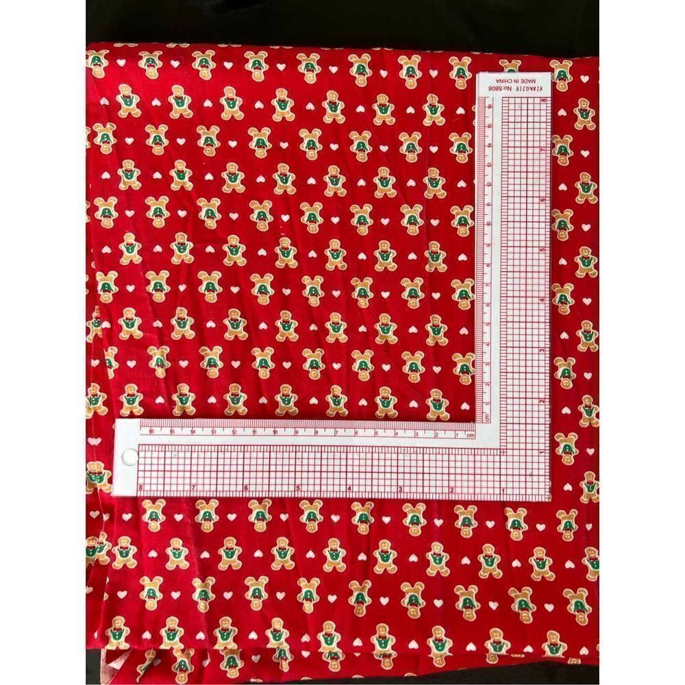 Vintage Red Gingerbread Men‎ 100% Cotton 44” x 2 1/2 yards